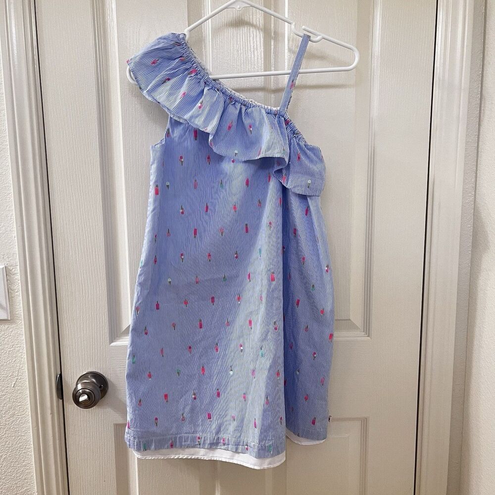 Kate Spade Skirt the Rules One Shoulder Striped Ice Cream Popsicle Dress Girl 14